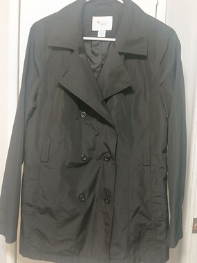 Spirit Black Double-Breasted Trench Coat